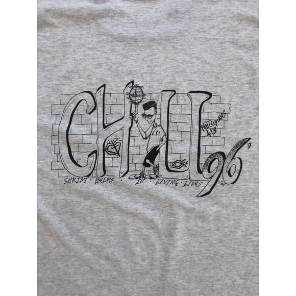 Vintage Fruit of the Loom 90's Jesus Christ Shirt CHILL Basketball Graphic XL - Picture 2 of 6